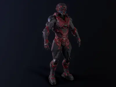 Cybernetist PBR Game Ready Rigged Model Low-poly 3D model