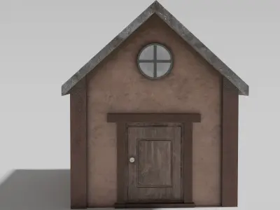 Small LowPoly Dirty house model  Low-poly 3D model
