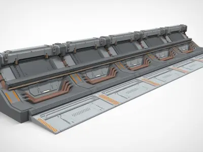 sci-fi Architecture kitbash 17 3D model