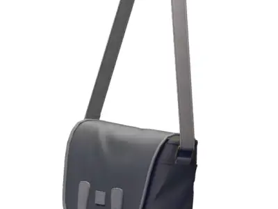 Cartoon High Poly Subdivision Bag Blue Low-poly 3D model