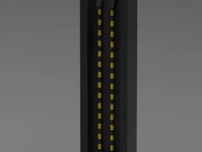 Sci Fi Industrial Columns Low-poly 3D model
