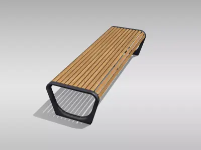 Park Bench 04 Low-poly 3D model