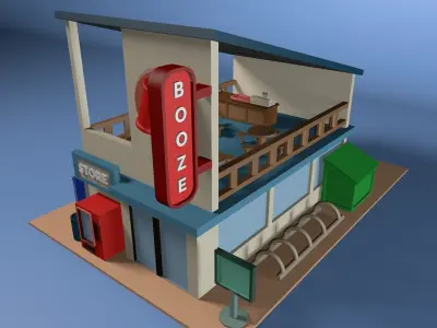 Little Combini With A cozy Bar On Top 3D print model