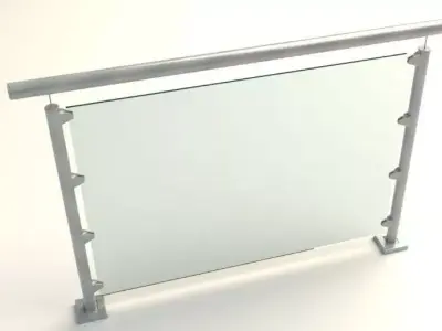 handrails glass railing 3D print model