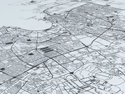 Doha Road Network and Streets 3D model