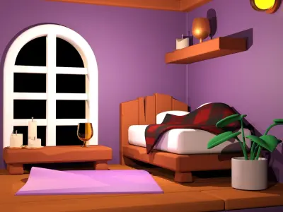 Isometric Bedroom 3D model