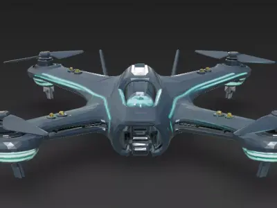 Lightweight Reconnaissance Drone Low-poly 3D model
