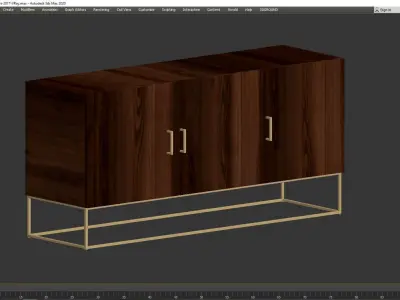 Lyle sideboard with solid mango wood doors 3D model