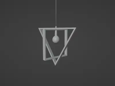 LIGHT pendant made of wood and glass 3D model
