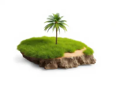 Tropical Island Oasis D Model Pack Low-poly 3D model