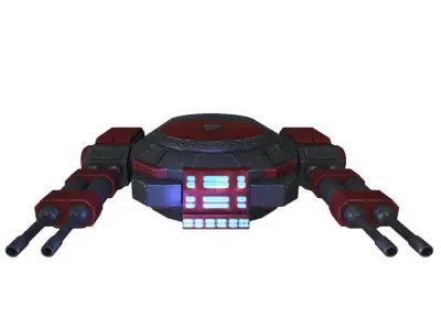 Turret-drone sci-fi low poly Low-poly 3D model
