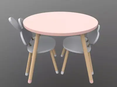 Kids Chair Table 3D model