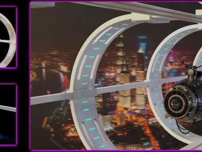 High Detail Futuristic Bike 3D model