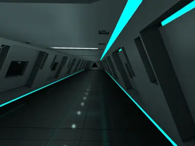 Sci fi Interior 3D model shop