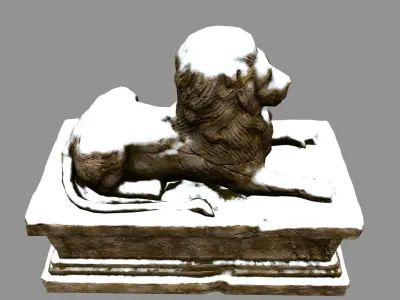 Lion Statue 30 Low-poly 3D model