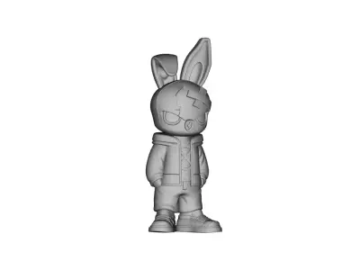 Street Style Bunny Character 3D Model for Jewelry Pendant Design 3D print model