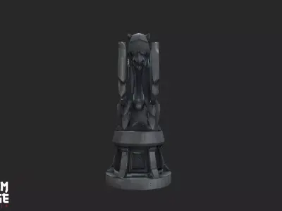 Stylized Griffin Statue  Low-poly 3D model