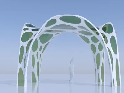 Parametric pergola stand 3D model