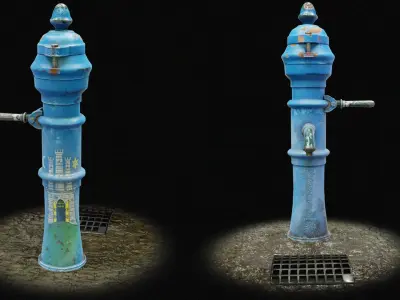 Drinking Fountain Low-poly 3D model order