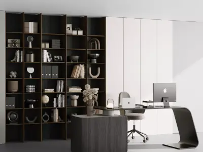 Reception desk - office furniture 09 Low-poly 3D model