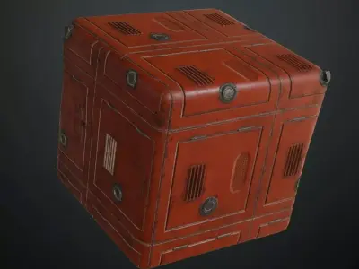 Industrial Weathered Red Metal Locker PBR Seamless Texture