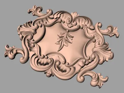 Door flower relief model STL format for CNC carving E486 3D model