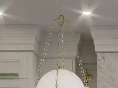 union lighting pendant with chains 3D model