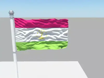 Tajikistan flag 3D model