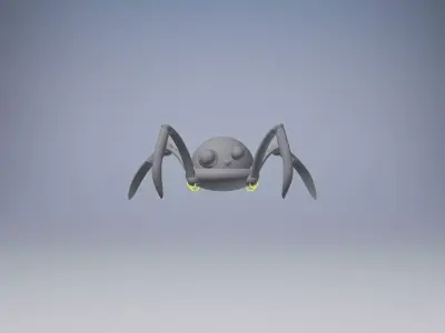 sci-fi robot spider Low-poly 3D model