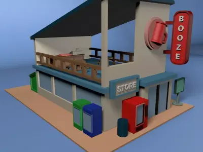 Little Combini With A cozy Bar On Top 3D print model