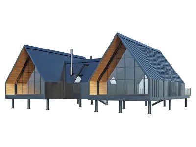 Forest Double Barnhouse 3D model