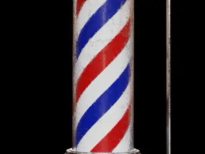Barber Pole - High Quality 3D model 3D model