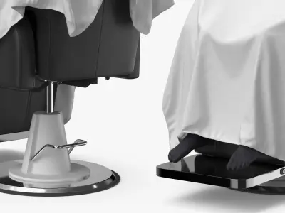  Hair Cutting Cape on Barber Chair with Mannequin 