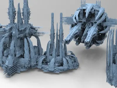 Sci Fi Wraith Claw City interceptor City Hub 5 models  3D model