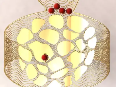 Fusion Pomegranate design bangle   Free 3D print model