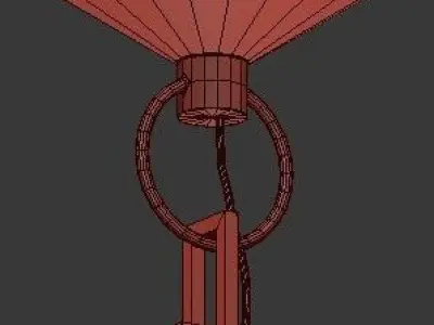 Untitled pendant light with brass finish and glass ball 3D model