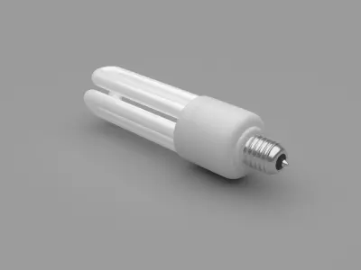  Fluorescent Lamp With Illuminating Animation 3D model