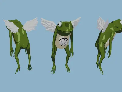 Winged Toad Summon Low-poly 3D model