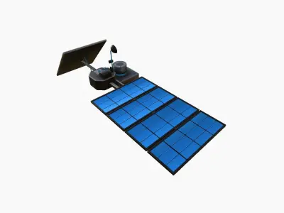 Satellite J05 Steel Blue - SciFi Space Design Low-poly 3D model