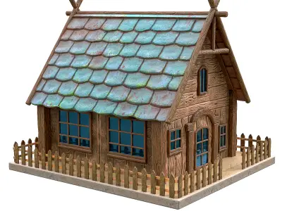 Cartoon House Low-poly 3D model