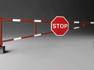 Road Barrier Low-poly 3D model 3