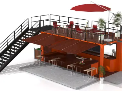 Container Coffee Shop 3D model