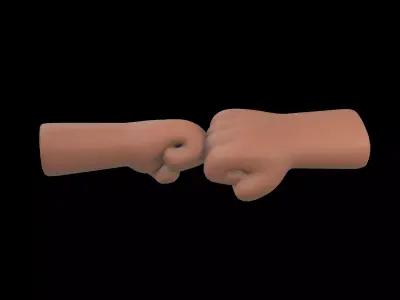 Fist Bump Icon v1 005 Low-poly 3D model