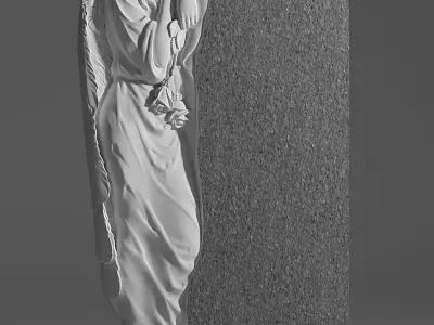Angel gravestone with 3D model