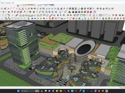 Multifunctional building sketchup model 3D model