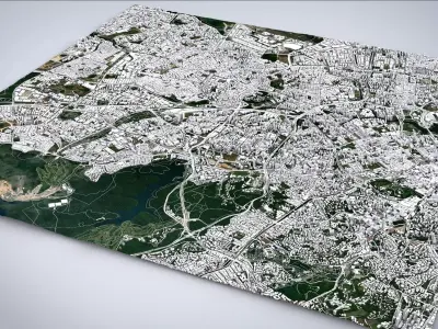 Cityscape Singapore Malaysia 3D model