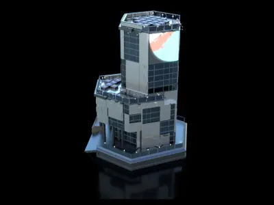 Futuristic Future Modern City Building Skyscraper  3D model