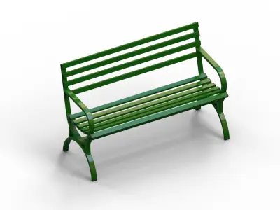 Street Bench Pack 3 Low-poly 3D model