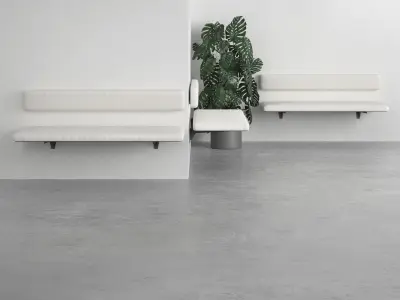 Upholstered Wall Bench 3D model