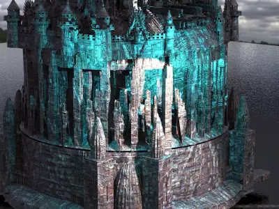 Cyber Eclipse Tower sci fi  3  3D model